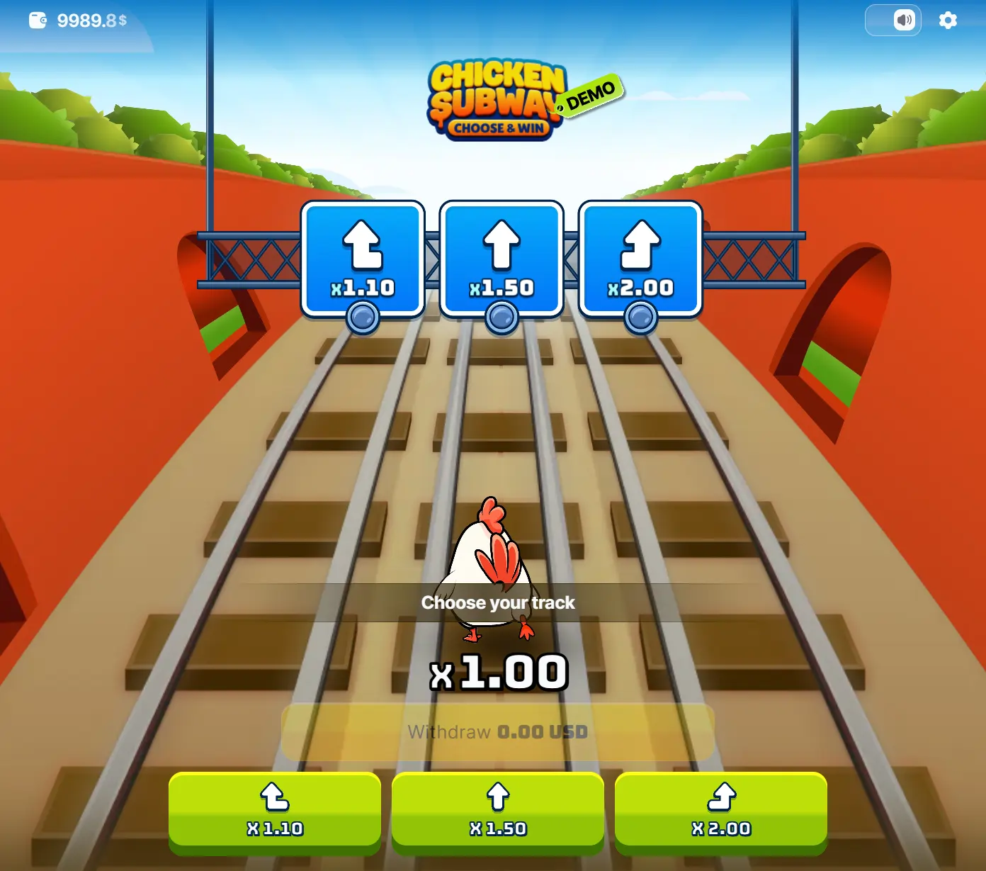 chicken subway demo choose your track